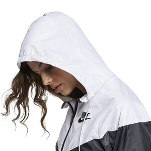 Nike White and Gray Hooded Jacket